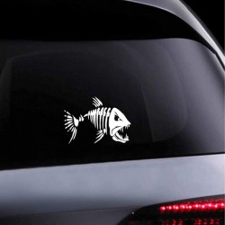 Personalized Creative Car Stickers Skeleton Fish Angry Fish Mad Fish Glass Car Stickers to Block Scratches 2PCS （White） $17.3...