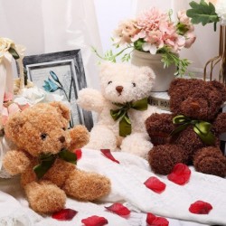 6 Pieces Small Bears Mini Bear Plush Toys Bear Stuffed Animals Plush Stuffed Animal Bear in 3 Colors 9 Inch Height (Dark Brow...