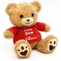 Personalized I Love You Teddy Bear - 12" (Honey) $64.68 Stuffed Animals & Teddy Bears