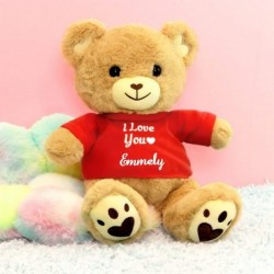 Personalized I Love You Teddy Bear - 12" (Honey) $64.68 Stuffed Animals & Teddy Bears