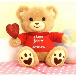 Personalized I Love You Teddy Bear - 12" (Honey) $64.68 Stuffed Animals & Teddy Bears