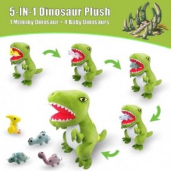 25.2'' T-Rex Eating Dinosaur Toys Plush Dinosaur Stuffed Animal Mommy Dinosaur with 4 Baby Dinosaur Plush Toys Hip with Zippe...