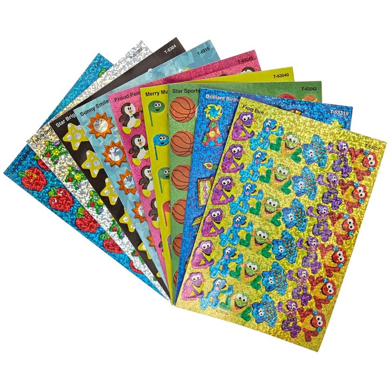 T63904 Sparkle Stickers School Fun Themed Jumbo Pack - 1 1/4 in - Pack of 648 $25.31 Kids' Stickers