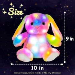 LED Plush Bunny Colorful Light up Stuffed Animal Rabbit Floppy Night Lights Glow in The Dark Birthday Festival for Kids Toddl...