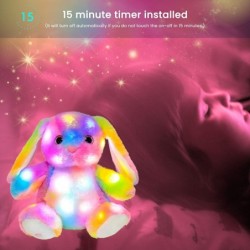 LED Plush Bunny Colorful Light up Stuffed Animal Rabbit Floppy Night Lights Glow in The Dark Birthday Festival for Kids Toddl...