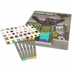 Minecraft Lap Desk Travel Art Set - Bundle with Minecraft Art Clipboard with Sketchpad Coloring Utensils and More (Art Lap De...