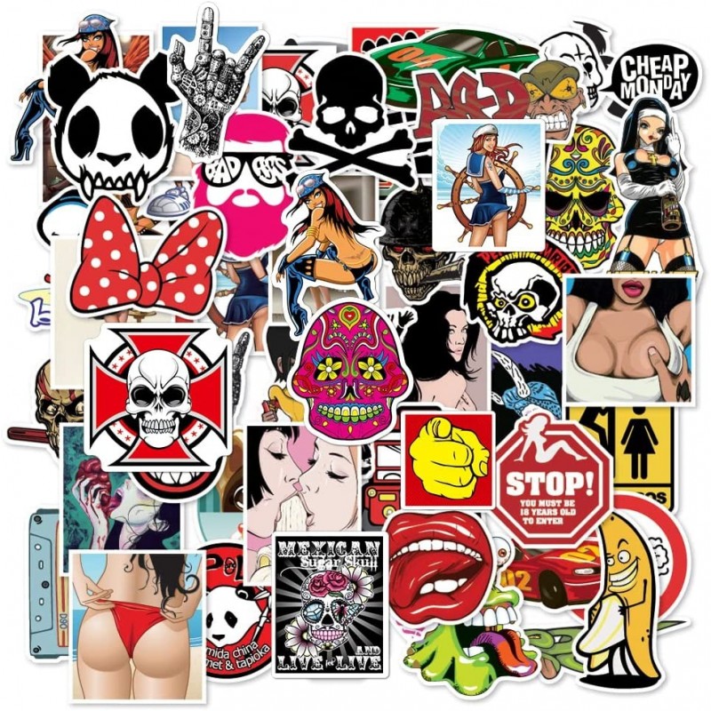 Cool Random Stickers 100 Packs for Water Bottles Waterproof Decal Vsco Vinyl Stickers Laptop Phone Scrapbook Stickers for Kid...