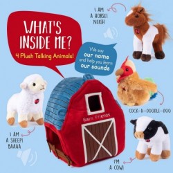 Talking Plush Farm Animals for Toddlers with A Plush Barn House Carrier Animal Farm Set Includes 4 Soft Cuddly Plush Stuffed ...