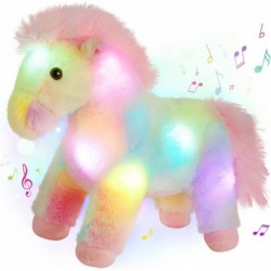 12'' LED Glowing Musical Horse Rainbow Standing Stuffed Plush Animal Singing Magical Colorful Night Light Up Cute Soft Lovely...