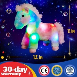 12'' LED Glowing Musical Horse Rainbow Standing Stuffed Plush Animal Singing Magical Colorful Night Light Up Cute Soft Lovely...