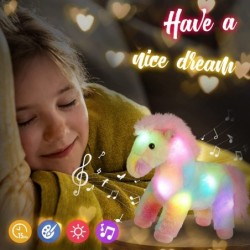 12'' LED Glowing Musical Horse Rainbow Standing Stuffed Plush Animal Singing Magical Colorful Night Light Up Cute Soft Lovely...