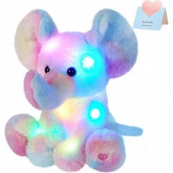 Light up Rainbow Elephant Stuffed Animal LED Glowing Soft Wildlife Animal Plush Toy with Night Lights Lullaby Ideal Birthday ...