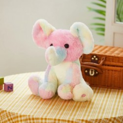 Light up Rainbow Elephant Stuffed Animal LED Glowing Soft Wildlife Animal Plush Toy with Night Lights Lullaby Ideal Birthday ...