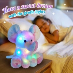 Light up Rainbow Elephant Stuffed Animal LED Glowing Soft Wildlife Animal Plush Toy with Night Lights Lullaby Ideal Birthday ...