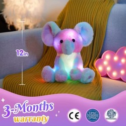 Light up Rainbow Elephant Stuffed Animal LED Glowing Soft Wildlife Animal Plush Toy with Night Lights Lullaby Ideal Birthday ...