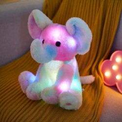 Light up Rainbow Elephant Stuffed Animal LED Glowing Soft Wildlife Animal Plush Toy with Night Lights Lullaby Ideal Birthday ...