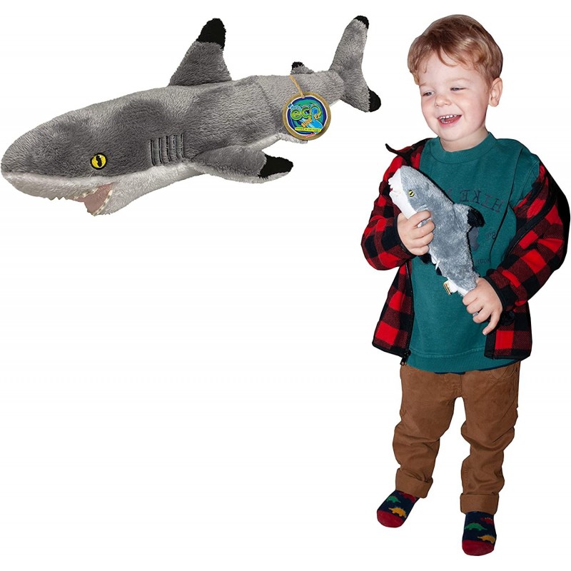 Blacktip Shark from Deluxebase. Small 12.5 inch Soft Plush Toy Made from Recycled Plastic Bottles. Eco-Friendly Cuddly Gift f...