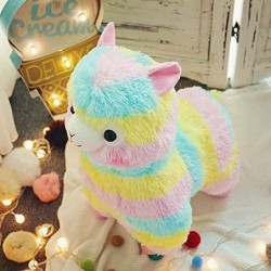 13.7" Rainbow Alpaca Plush Toy Llama Stuffed Animal Large Llamacorn Alpaca Doll Plushie Hug Pillow Soft Plush Stuffed Alpaca ...