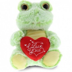 I Love You Sitting Frog Plush – Cute Stuffed Animal with Sweet Heart Message and Name Personalization for Valentines Annivers...