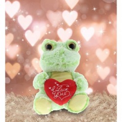 I Love You Sitting Frog Plush – Cute Stuffed Animal with Sweet Heart Message and Name Personalization for Valentines Annivers...