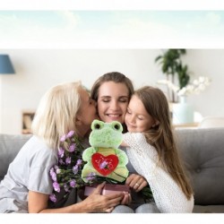 I Love You Sitting Frog Plush – Cute Stuffed Animal with Sweet Heart Message and Name Personalization for Valentines Annivers...