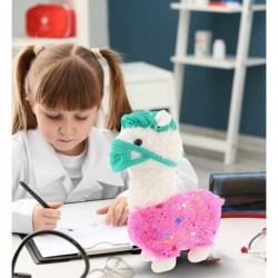 Sparkle Pink Llama Doctor Plush Toy - Super Soft Llama Doctor Stuffed Animal Dress Up with Cute Scrub Uniform & Cap Outfit - ...