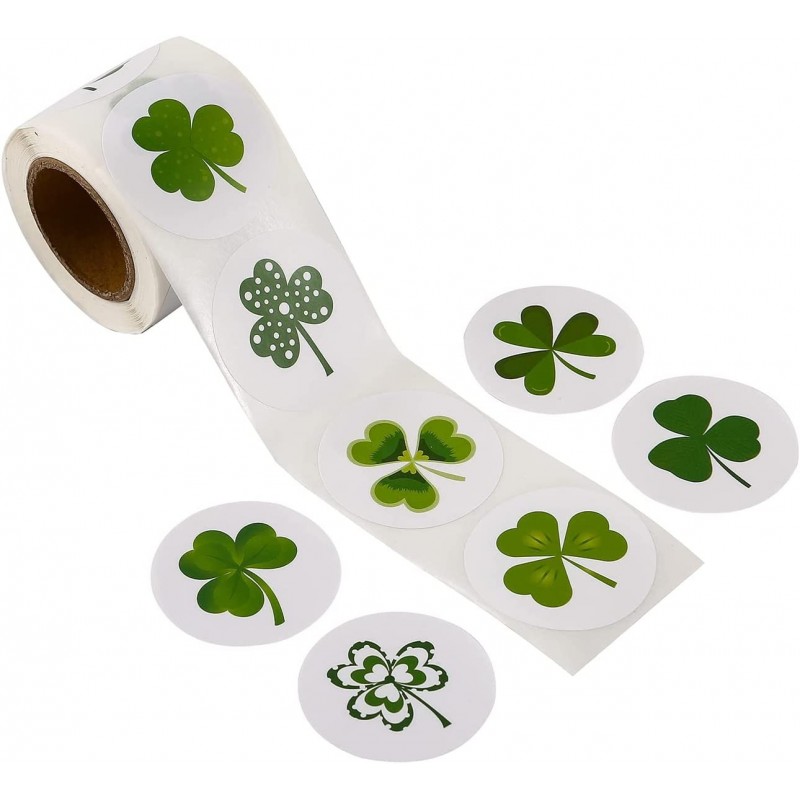 St Patricks Day Stickers 200pcs Shamrock Stickers St. Patrick's Day Stickers for Kids Lucky Shamrock Roll Sticker for St Patr...