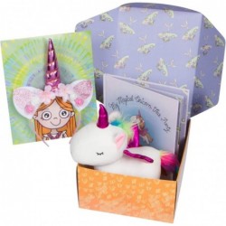 Unicorn Gift Set – Includes Book Stuffed Plush Toy and Headband for Girls Ages 3 4 5 6 7 Years Great for Birthday Imaginative...