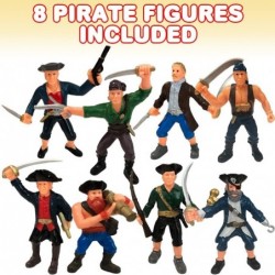 Pirate Action Figure Playset Set of 8 Legendary Plastic Figures in Assorted Poses Cool Pirate Toy Set for Kids Great Birthday...