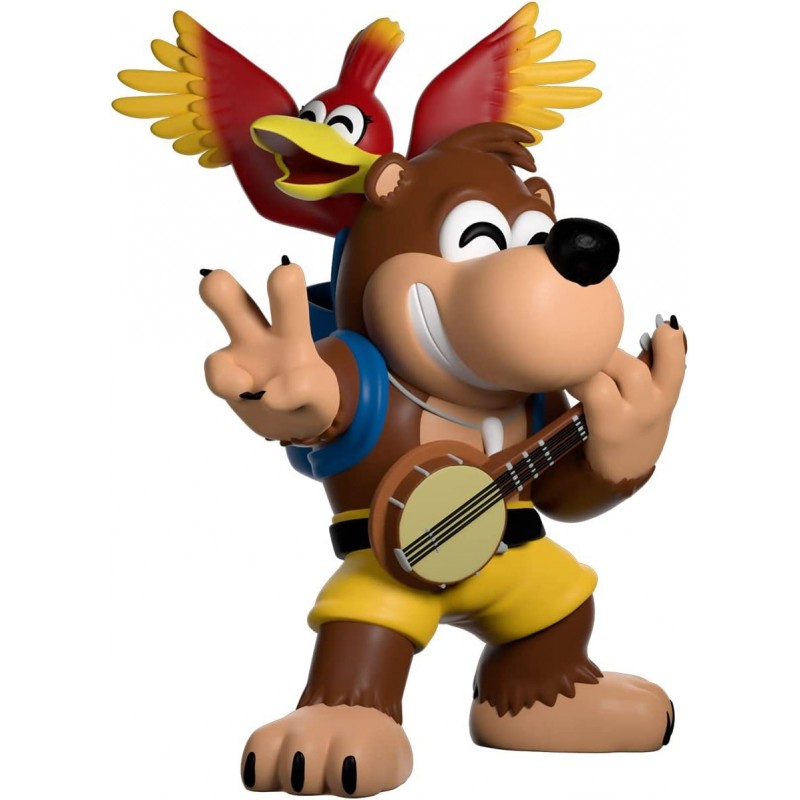 Banjo Kazooie Vinyl Figure 4.5” Action Figure Banjo The Bear with his Friend Kazooie The red Bird - Youtooz Banjo Kazooie Col...