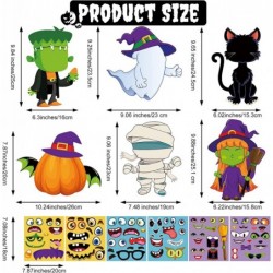 24 Pieces Halloween Craft Kits Pumpkin Witch Halloween Crafts for Kids Self Adhesive Halloween Stickers for Kid's Halloween P...