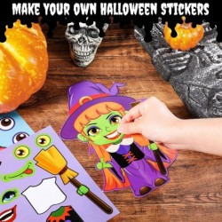 24 Pieces Halloween Craft Kits Pumpkin Witch Halloween Crafts for Kids Self Adhesive Halloween Stickers for Kid's Halloween P...