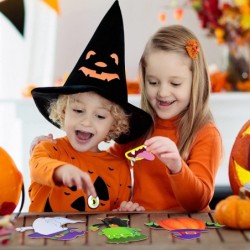 24 Pieces Halloween Craft Kits Pumpkin Witch Halloween Crafts for Kids Self Adhesive Halloween Stickers for Kid's Halloween P...