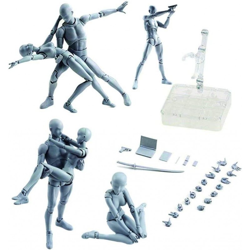 Body Kun DX Set Male & Female Gray Color Action Figure Variable Doll PVC Figure Model for SHF S H Figuarts Body-Chan $80.93 A...