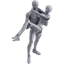 Body Kun DX Set Male & Female Gray Color Action Figure Variable Doll PVC Figure Model for SHF S H Figuarts Body-Chan $80.93 A...