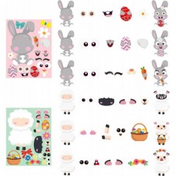 40Pcs Easter Stickers DIY Make a Face Sticker Include Easter Eggs Bunnies Chicks Lamb Flower Easter Decorations Party Favors ...