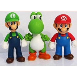 3 Piece Super Mario Bros Luigi Mario Yoshi PVC Action Figures Toy 5 Inch （13CM） $22.16 Action Figures