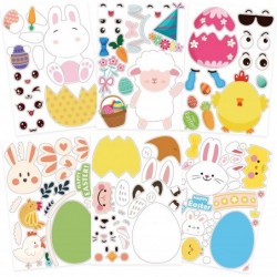 24PCS Easter Stickers for Kids Decorations - Make A Easter DIY Game - Bunny Egg Crafts School Activity Party Favors Supplies ...