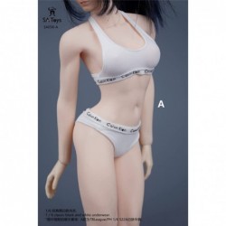 1/6 Scale Female Figure Doll Clothes Top+Thong Uniform Costume for 12 inch Female Action Figure Phicen/TBLeague CM186(White) ...