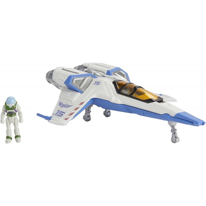 Disney Pixar Lightyear Hyperspeed Series XL-15 Spaceship & Buzz Lightyear Figure 6 Inch Long Vehicle & 1.25 Inch Figure Toy 4...