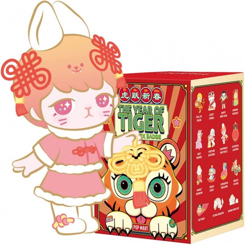 The Year of Tiger Series Badge 3PC Exclusive Action Figure Box Toy Bulk Box Popular Collectible Art Toy Cute Figure Creative ...