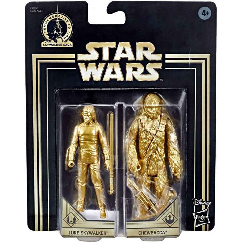 Commemorative Edition Skywalker Saga Gold Luke Skywalker & Chewbacca $17.50 Action Figures