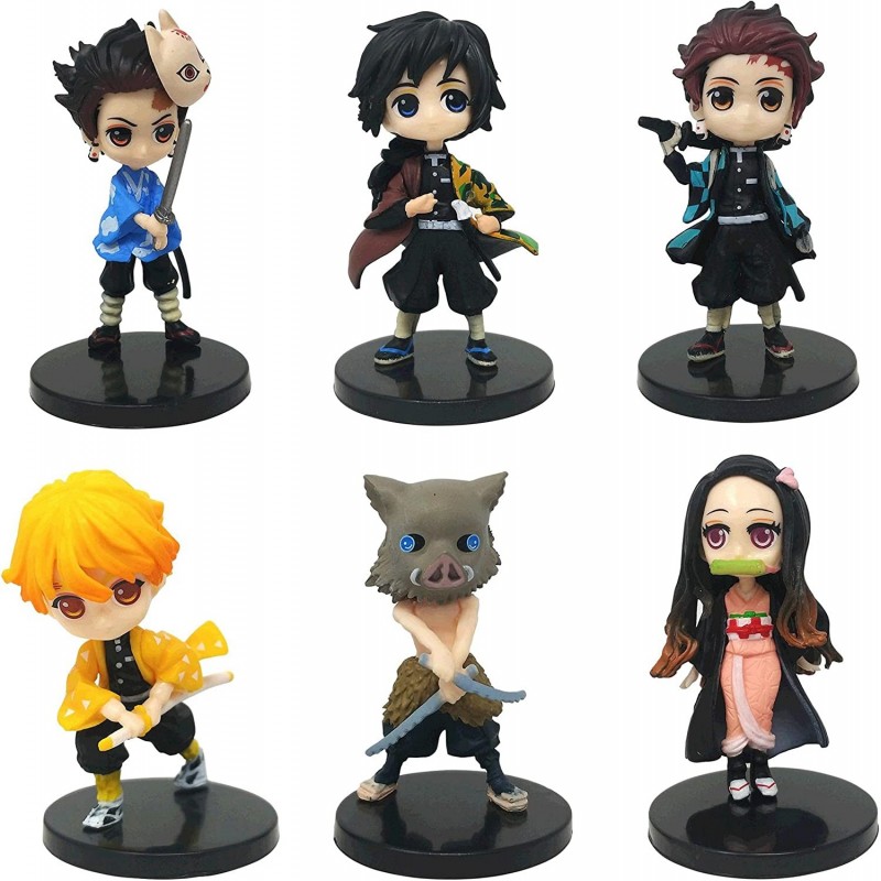 Demon Slayer 6 PCS Action Figure Set- Limited Edition with Toy Bag $41.68 Action Figures