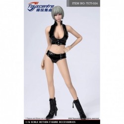 1/6 Scale Figure Doll Clothes Hot Girl Suit Leather Tight-Fitting Top+Shorts Outfit Costume for 12 inch Female Action Figure ...