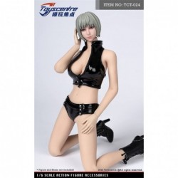 1/6 Scale Figure Doll Clothes Hot Girl Suit Leather Tight-Fitting Top+Shorts Outfit Costume for 12 inch Female Action Figure ...