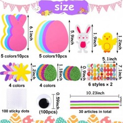 650Pcs Easter Foam Ornaments Stickers Craft DIY Kit with Colorful Foam Self Adhesive Stickers Wiggle Googly Eyes Satin Cords ...