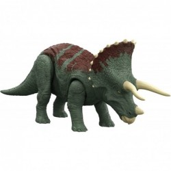 Jurassic World Dominion Roar Strikers Triceratops Dinosaur Action Figure with Roaring Sound and Attack Action Toy Gift Physic...