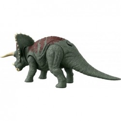 Jurassic World Dominion Roar Strikers Triceratops Dinosaur Action Figure with Roaring Sound and Attack Action Toy Gift Physic...