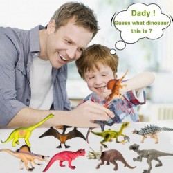 13 Pack Dinosaur Toy Figures with Educational Dinosaur Book Large Plastic Dinosaur Toys Set Gifts for Toddlers Kids Boys and ...