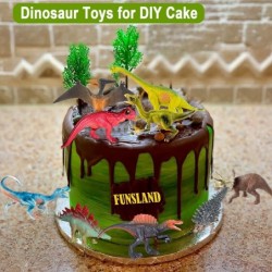 13 Pack Dinosaur Toy Figures with Educational Dinosaur Book Large Plastic Dinosaur Toys Set Gifts for Toddlers Kids Boys and ...